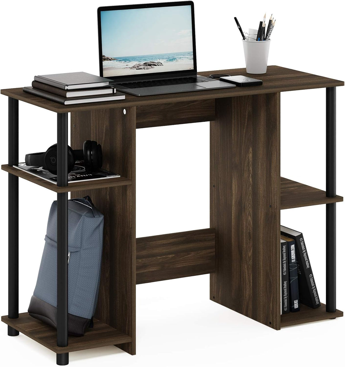 Jaya Computer Study Desk, Columbia Walnut/Black
