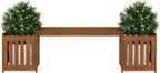 TIOMAN Outdoor Planter Box Set with Bench, Natural