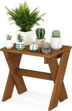 Compact Patio Table with X-Leg, Easy Assembly, Natural
