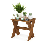 Compact Patio Table with X-Leg, Easy Assembly, Natural