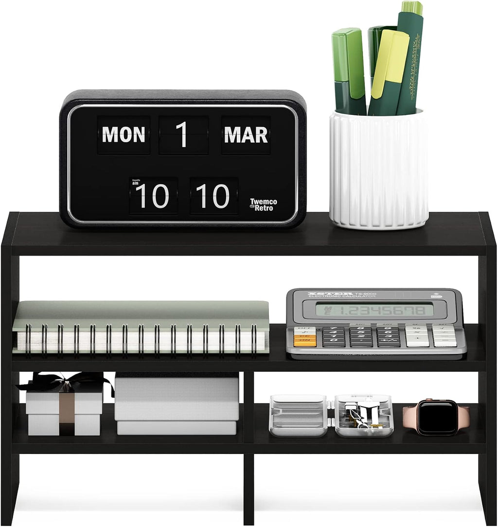 Hermite Desk Top Organizing Shelf Bookcase, Espresso