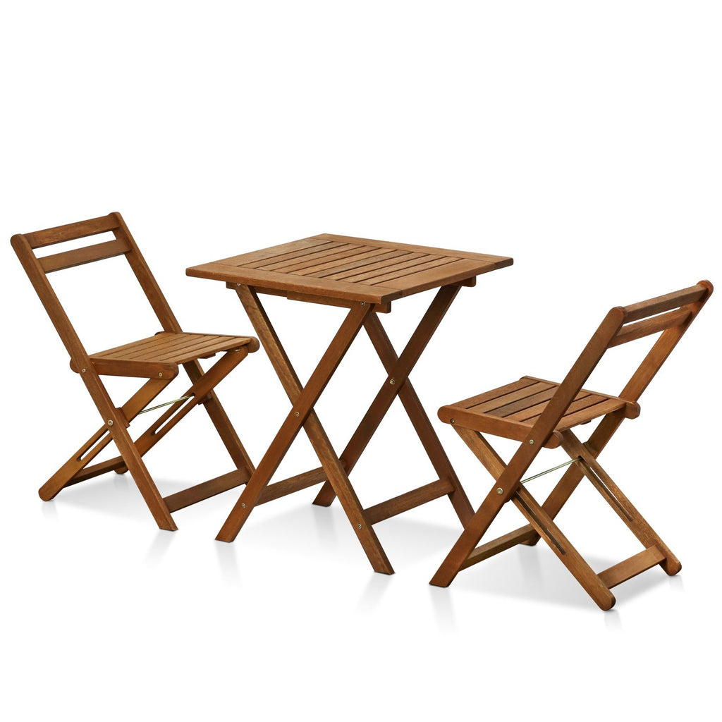 TIOMAN Outdoor Dining Set, Jack & Jill Bistro Set, for Patio, Garden, Porch, Natural