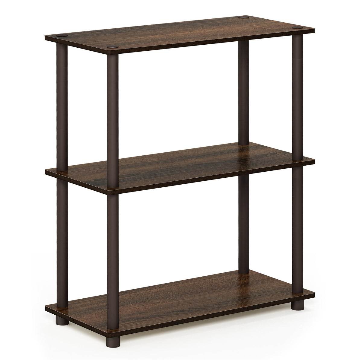 99152BE/WH/IV 3-Tier Go Green Multipurpose Storage Rack Shelving Unit Bookshelf Cabinet with 2 Bins, Beech Finish