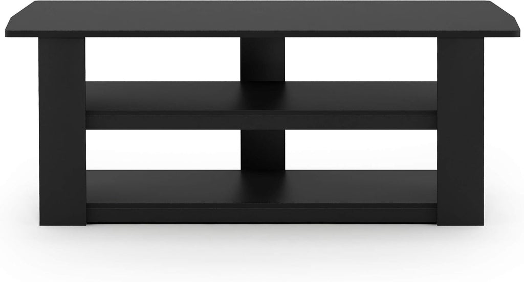 PARSONS TV Stand, 3-Tier Entertainment Center with Storage Shelf, Open Frame TV Console for TV up to 50 Inch, for Living Room, Bedroom, Black