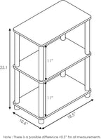 Turn-N-Tube No Tool 3-Tier Storage Shelf, Narrow, French Oak Grey/Black