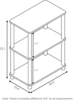 Turn-N-Tube No Tool 3-Tier Storage Shelf, Narrow, French Oak Grey/Black