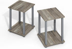Simplistic Side Table Set of 2, End Table, Night Stand, Nightstand, Bedside Table, for Living Room, Bedroom, Grey Oak