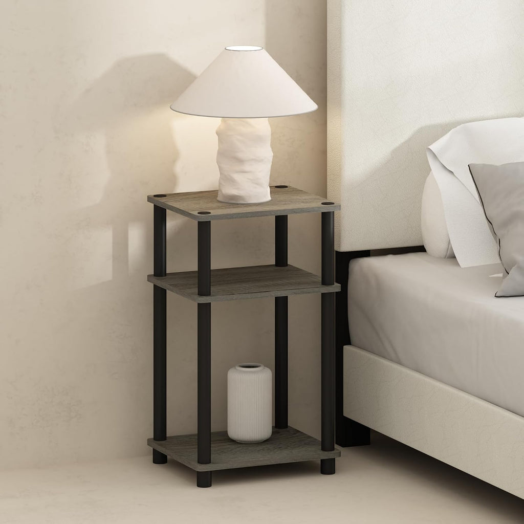 JUST Toolless 3-Tier Night Stand, Open Storage, French Oak