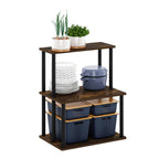 Turn-N-Tube 3-Tier Toolless Kitchen Storage Shelf, Columbia Walnut/Black