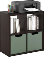 CUBICLE 4-Cube Book Shelf, Extra Thick Frame Bookshelf, Dark Oak