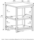 CAMNUS Side Table, 2-Tier Modern Metal Frame End Table with Open Shelf, Night Stand, Bedside Table, for Living Room, Bedroom, White