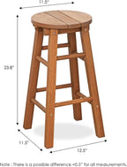 TIOMAN Set of 2 Outdoor Barstool, 23.8" Tall, Natural