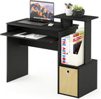 Econ 40-Inch Wide Computer Desk with Keyboard Tray, Classic Black