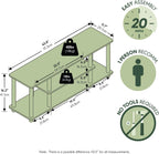 Turn-N-Tube 3-Tier Toolless Assembly TV Stand, Sage Green