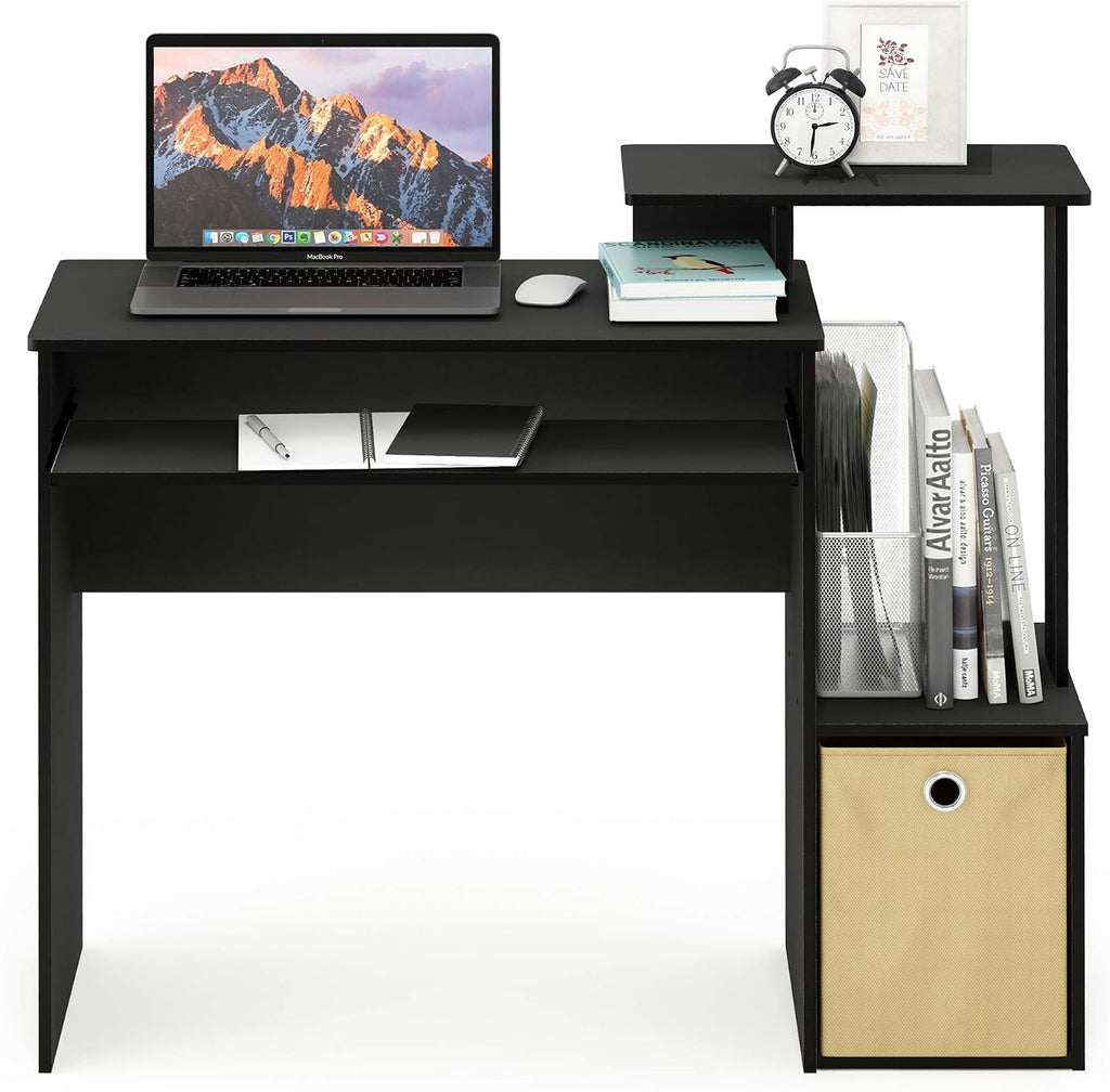 Econ 40-Inch Wide Computer Desk with Keyboard Tray, Classic Black