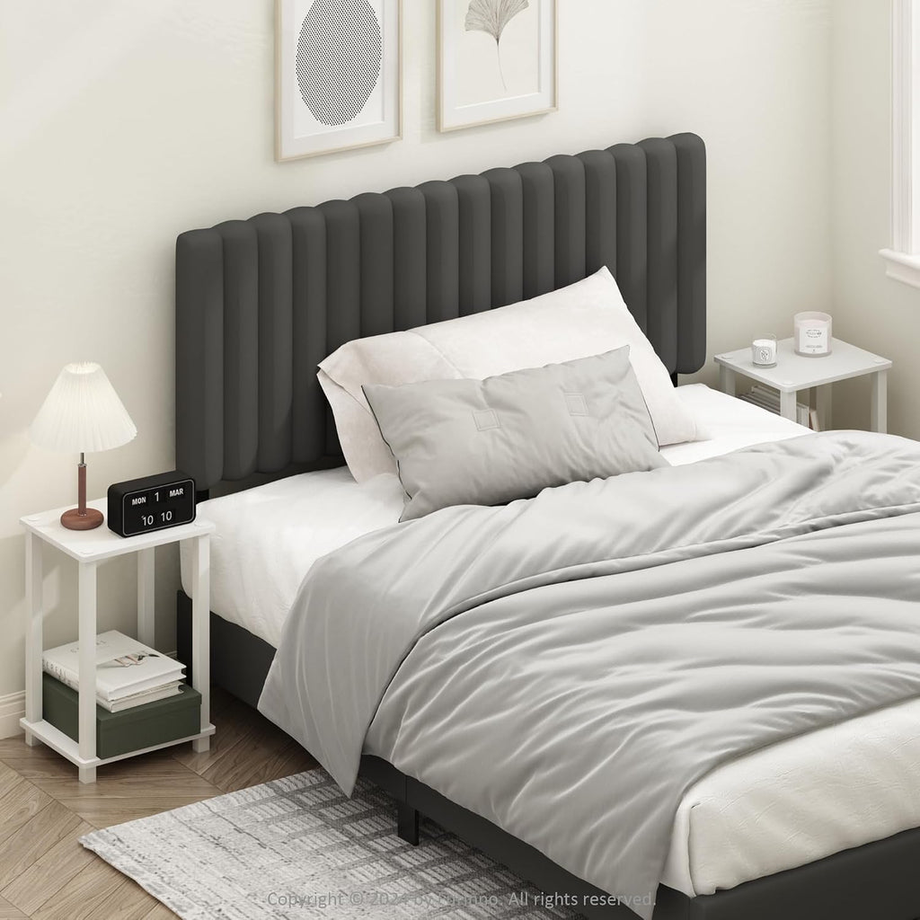 Simplistic Set of 2 Toolless 2-Tier Night Stand, White