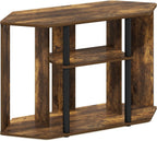 Classic Stand with Plastic Poles for TV up to 43-Inch, Amber Pine/Black