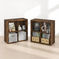 Cubicle Book Shelf Set of 2, 6-Cube Bookshelf, Amber Pine