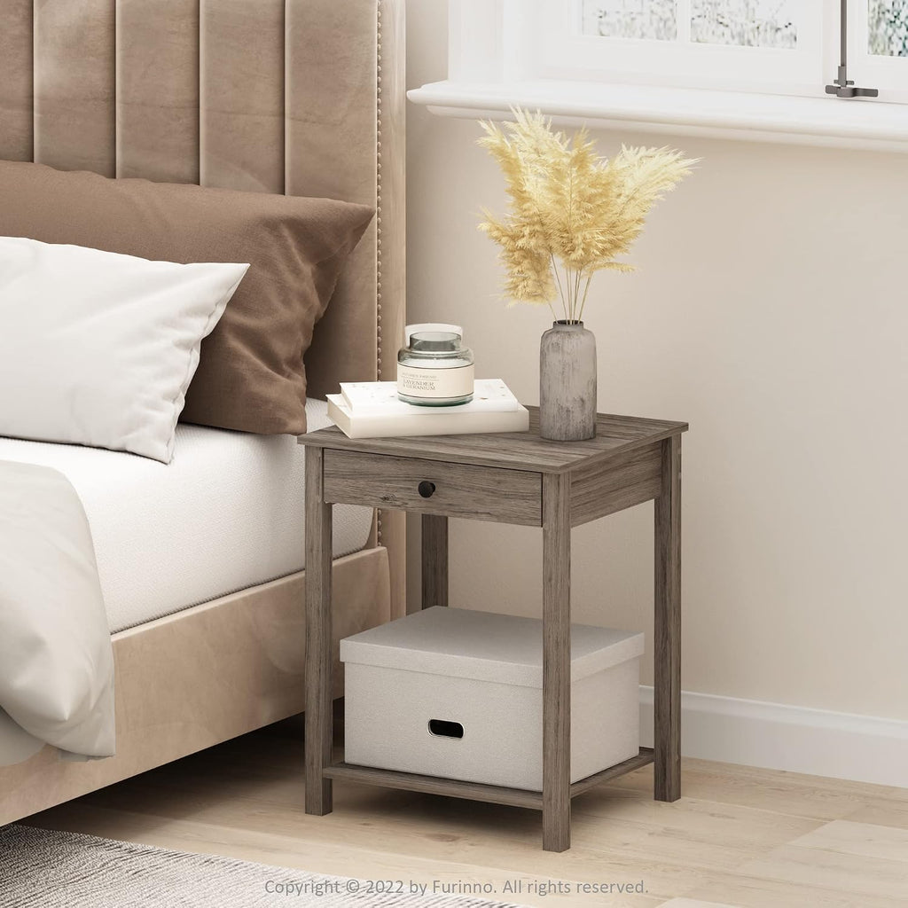 Classic Side Table with Drawer, 1 Pack, Rustic Oak