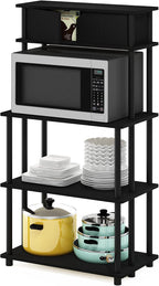 Turn-N-Tube Kitchen Storage Shelf with Top Cabinet for Kitchen, Dining Room and Home Office, Americano/Black