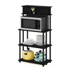 Turn-N-Tube Kitchen Storage Shelf with Top Cabinet for Kitchen, Dining Room and Home Office, Americano/Black