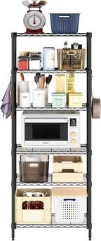 Wayar Metal Storage Shelf Rack, 6-Tier, 23 x 13 x 59, Black