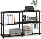 Turn-N-Tube Toolless Wide 3-Tier Storage Shelves, Black Espresso