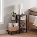 Turn-N-Tube 3-Tier Tall L-Shape Night Stand, French Oak