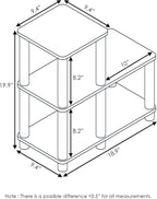TURN-N-TUBE Storage Shelves, 2-Tier Ladder Shape Book Shelf with Open Frame Design, 3-Cube Corner Shelf, Toolless Open Shelves, Living Room, Garage, Home Office, Grey