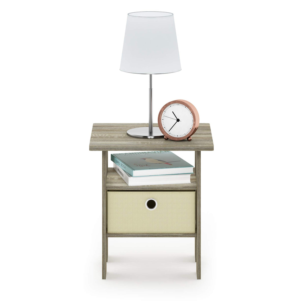 Andrey Set of 2 End / Side Table / Night Stand / Bedside Table with Bin Drawer, Espresso