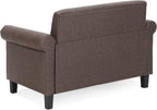 Bastia Vintage Modern Chesterfield Button Tufted Loveseat/Sofa Couch for Living Room, Brown Faux Leather