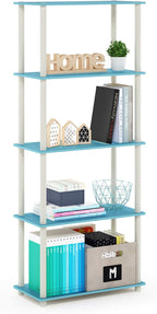 Turn-N-Tube Toolless Assembly 5-Tier Closet Shelf, Light Blue