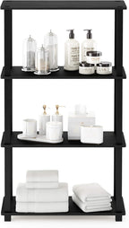 TURN-S-TUBE Toolless 4-Tier Storage Shelves, Book Shelf, Americano