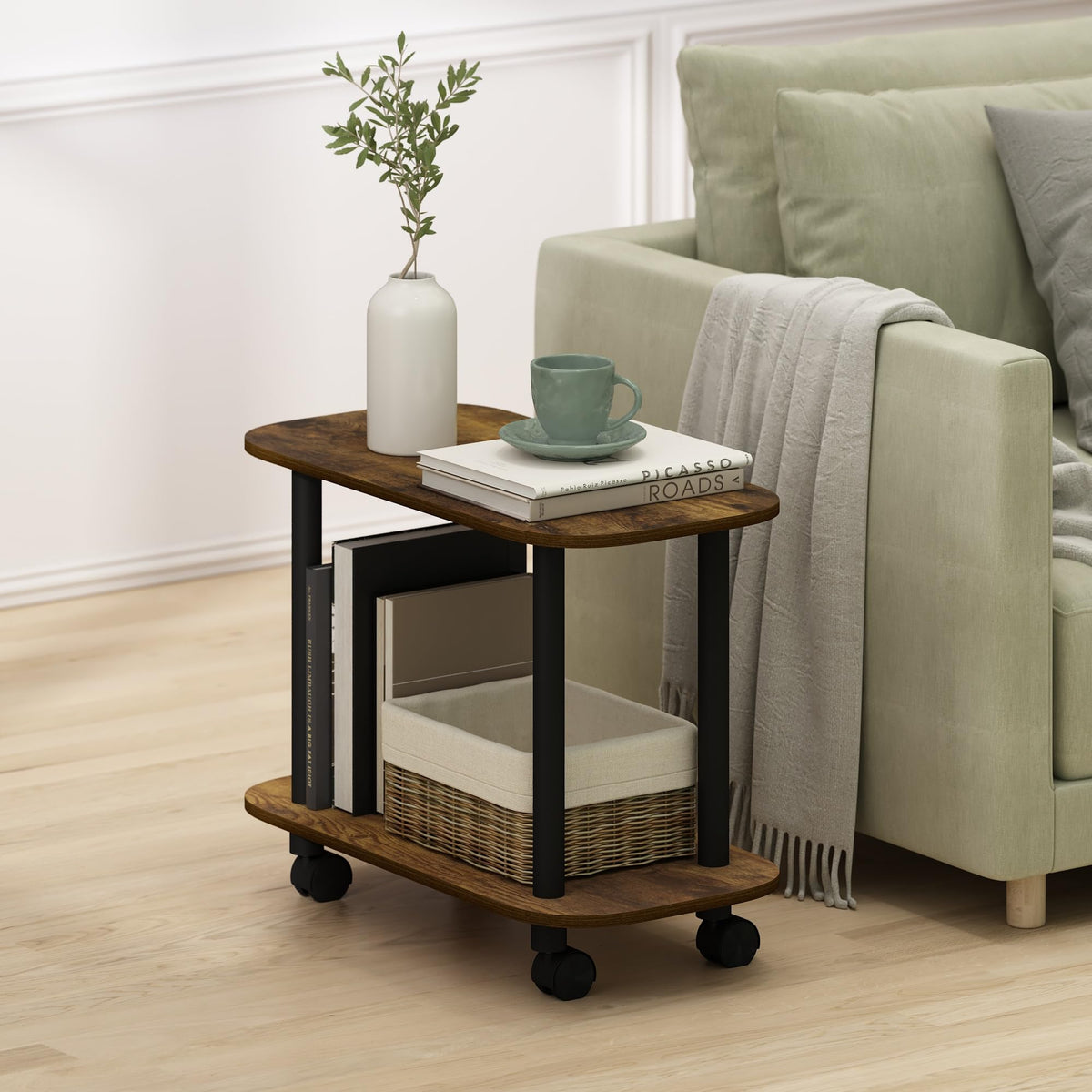 Turn-N-Tube Toolless 2-Tier Book Cart, Espresso