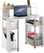 Jaya Simple Design Computer Writing Desk, White Oak/Stainless Steel