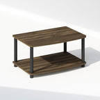 Turn-N-Tube 2-Tier Printer Table with Storage, Under Desk Printer Stand, Toolless Assembly, for CPU, Work Supplies, Home Office, Americano