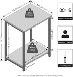 Simplistic Side Table, 2-Tier Metal Frame Modern End Table with Open Shelf, Night Stand, Bedside Table, for Living Room, Bedroom, White