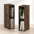 Fulda Book Shelf Set of 2, 3-Tier Narrow Bookshelf, 8"W, Amber Pine