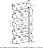 TURN-N-TUBE 5-Tier Display Shelf, Storage Shelves, Book Shelf, Open Shelves with Rounded Corner Top Edges, for Organization and Storage, Living Room, Home Office, Amber Pine