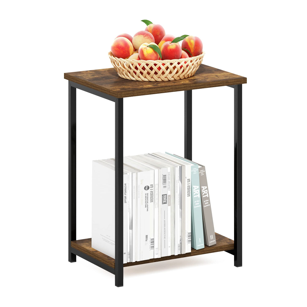 Simplistic Set of 2 Toolless Living Room Table Set, Americano