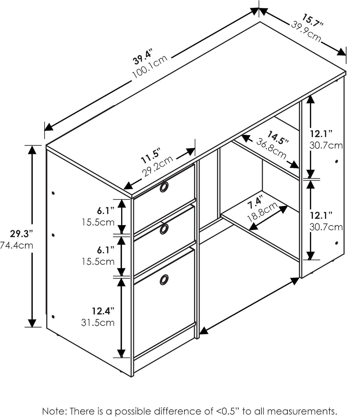 Computer Study Writing Desk, Espresso, Model:15110EXBR