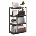Simplistic Book Shelf, 7-Tier Bookshelf, Metal Frame Bookcases, Metal Storage Shelves, Storage and Organization, 11.8 x 23.6 x 74.9, for Living Room, Home Office, Bedroom, Amber Pine