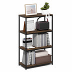 Simplistic Book Shelf, 7-Tier Bookshelf, Metal Frame Bookcases, Metal Storage Shelves, Storage and Organization, 11.8 x 23.6 x 74.9, for Living Room, Home Office, Bedroom, Amber Pine