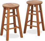 TIOMAN Set of 2 Outdoor Barstool, 23.8" Tall, Natural