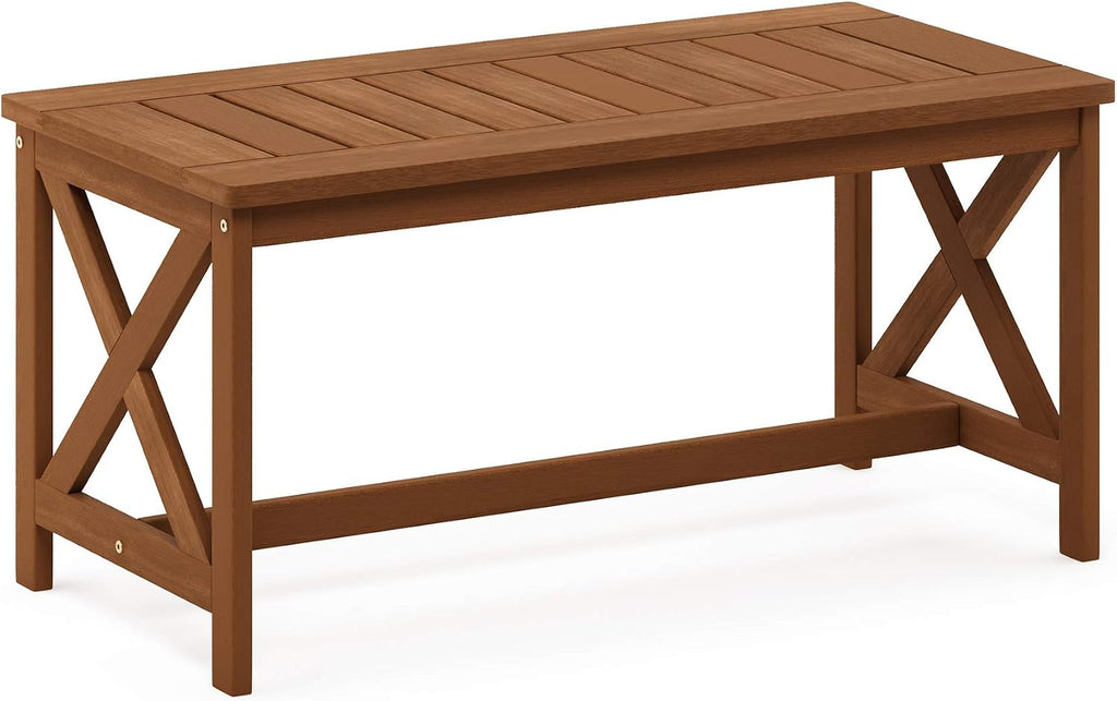 Outdoor Patio Table with X Leg, Natural