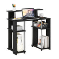 Jaya Simple Design Computer Writing Desk, White Oak/Stainless Steel