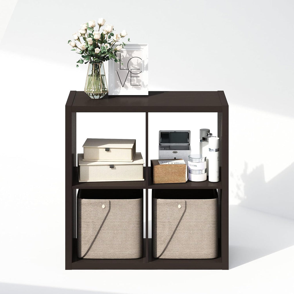 Cubic Extra Thick 4-Cube Closet Organizers and Storage, Dark Oak