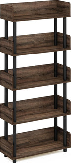 Turn-N-Tube Book Shelf, 5-Tier Bookshelf, Bookcases, Walnut