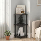 Turn-N-Tube Toolless Assembly 3-Tier Storage Shelves, Dark Walnut