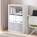 Cubicle 5-Cube Book Shelf, Cube Storage Organizer, Plain White